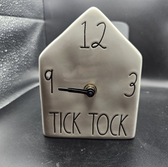 Rae Dunn ceramic Birdhouse Style Desk Shelf Clock White - Picture 4 of 5